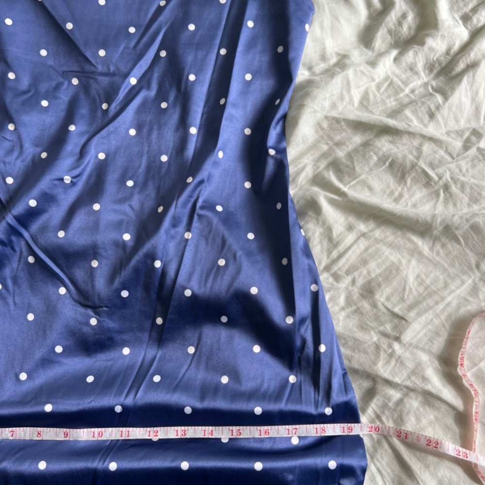 Satin polka dot cowl neck 90s midi dress - Picture 9 of 16